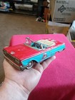 Vintage Tin Friction 1950s Happy Pup Ford  Convertible Car Dog Japan Rare As Is