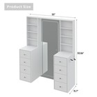 Vanity Desk With Full Length Led Mirror  Power Outlet  8 Drawers  3 Light Modes