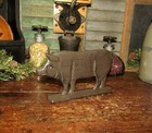 Primitive Rustic Cast Iron Country Farm Pig Hog Door Stop Vtg Style Shelf Decor