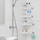 Shower Caddy Corner  4 Pack Adhesive Corner Shower Shelves For Bathroom Organ   