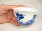 Antique Japanese Edo Era C  1840   Ceramic Sencha Yunomi Tea Cup Scenic