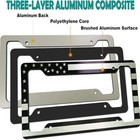 Flag License Plate Frame Patriotic Car Tag Cover  Rust Rattle Proof Aluminum Hol