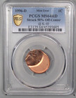 Mint Error  Bu Red 1996-d Lincoln Penny  Pcgs Ms64rd Struck 50  Off-center  k-10