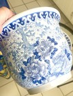 Vintage Chinese Hand Painted Rose Famille Jardinair Flower Pot Planter  