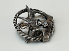Antique 1920-30s Austrian 800 Solid Silver Hunting Brooch Pin Stainach 6 1 Gr