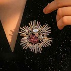 Starburst Brooch Pin For Women Vintage Rhinestone Crystal Christmas Droplet Pin
