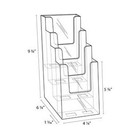 Dazzling Displays Clear Acrylic 4-tier 4  X 9  Countertop Brochure Holder
