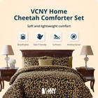 King 8 Piece Bed In A Bag Cheetah Print Comforter Set With Sheets Brown