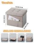 Storage Ottoman Foot Stool  17 Inches Folding Ottoman With Storage  Velvet St   