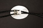 Vintage Native Silver Bolo Tie With Turquoise Stone