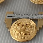 Auth Vtg Chanel Boutique Jacket Button Gold 3d Cc Logo Quilt Pattern Dome 35mm