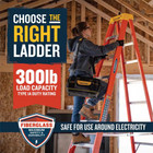 4 Ft  Fiberglass Step Ladder  8 Ft  Reach Height  With 300 Lb  Load Capacity