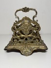 Brass Letter Holder  bronze   Old  Desk Organizer  Towel Holder