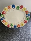 M m   s Collectible Ceramic Cookie Platter Mars Company With Display Stand  Rare 