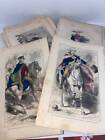 Antique Pre Civil War 1850s Hand Colored Engravings Revolutionary War Figures  