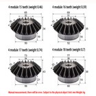 4 5 6 Mod Bevel Gear 15-30 Teeth Transmission Gears Bevel Teeth 90   45  Steel