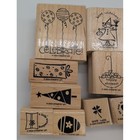 Stampin  Up 2004 Holiday Celebration Rubber Stamp Set  Christmas Wood Mount Vtg