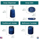 Ceramic Blue Bathroom Accessories Set  4 Pcs Soap Dispenser   Toothbrush Holder