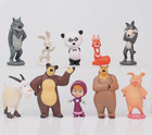 10 Pcs Masha And The Bear Action Figures Set Party Toys Dolls Gift Cake Toppers