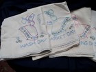 6 Vintage Embroidery Kitchen Towels flour Sack Material woman Work Days