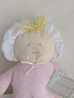 Eden Girl Baby Doll Plush Pink Terry Cloth Blonde Hair Blue Eyes Bonnet Vintage