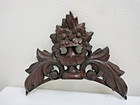 Antique Crest pediment crown Solid Walnut Carved Wood Salvage