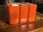 Vintage 70s Hof Mcm Mod Orange Plastic Desk Organizer Caddy Hong Kong
