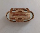 Vintage Porcelain Floral Metal Lipstick Holder With Mirror Made In Japan   9 