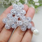 New Fashion Zircon Crystal Luxurious Bride 3 Flower Wedding Clear Brooch Pin