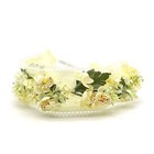 Vintage 1950s Auerbach   s Floral Headband Hat Ivory Butter Yellow Flowers New Nos