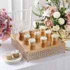 Gold Metal 16  Wide Cake Stand With Crystal Beads Party Wedding Reception Sale