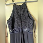 City Triangle    Black Front Laced Evening Formal Maxi Dress