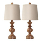 Partphoner Farmhouse Table Lamp Set Of 2  Rustic Lamps For Wood Grain