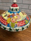 Antique Spinning Top Ohio Art Tin Litho Toy Large 9  X 10  Tall Children Garden