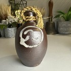 Vtg Japanese Tokkuri Traveling Sake Bottle Tamba Ware Style Vase Jute Handle