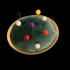 Antique Victorian Halcyon Days Enamels Pin Cushion Butterflies Sewing