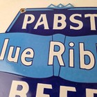 Vintage Pabst Beer Sign - Adult Beverage Blue Ribbon Gas Station Porcelain Sign