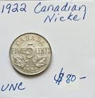 1922 Canada Nickel Canadian 5 Cents