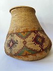 Giant Stunning Vintage Southwestern Grass Coil Tribal Snake Charmer Basket   25   