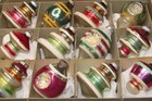 Lot Vtg Glass Indent Drop Tree Tornado Lantern Christmas Ornaments Shiny Brite
