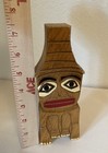 Pacific Nw Coast Haida Culture Ca 1956 Carved Cedar Wood Panel Of Watchman Read