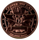 Copper Art Coin   Pteranodon Design   Fine  999 Bullion   Minted In The Usa