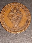 Fraternity Token With Cross United We Stand Divided We Fall American Medal Round