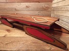 Vintage Wooden Snow Sled Red Metal Rails Wood - Beautiful 