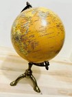 Antique Brass Globe With World Map  Tabletop Globe  New Year Gift 