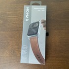Nomad Modern Leather Watch Strap For Apple Watch 42mm And 44mm Brown Silver