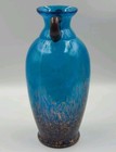 Dale Tiffany Blue Glass Favrile Milano Amphora Vase