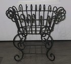 Vintage Distressed Wrought Iron Style Plant Stand Rustic Basket Planter Decor