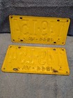 Pair Of 1944 Virginia Fiberboard License Plates     Wwii Wartime Issue     Matching