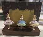 Vtg Wooden Wall Hanging shelf Decor 3 Hand Painted Ballerinas girls Room 2000